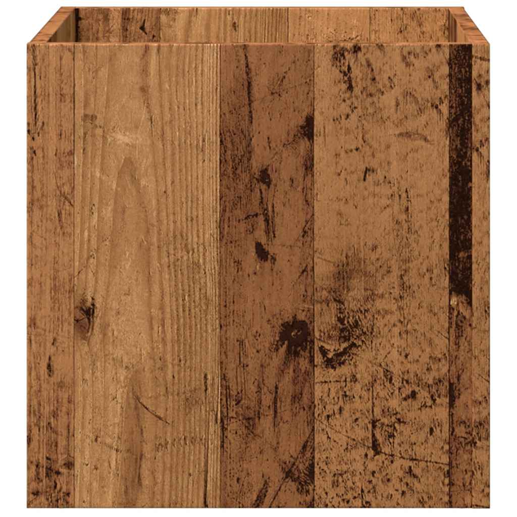 Planteringslåda gammalt trä 40x40x40 cm konstruerat trä