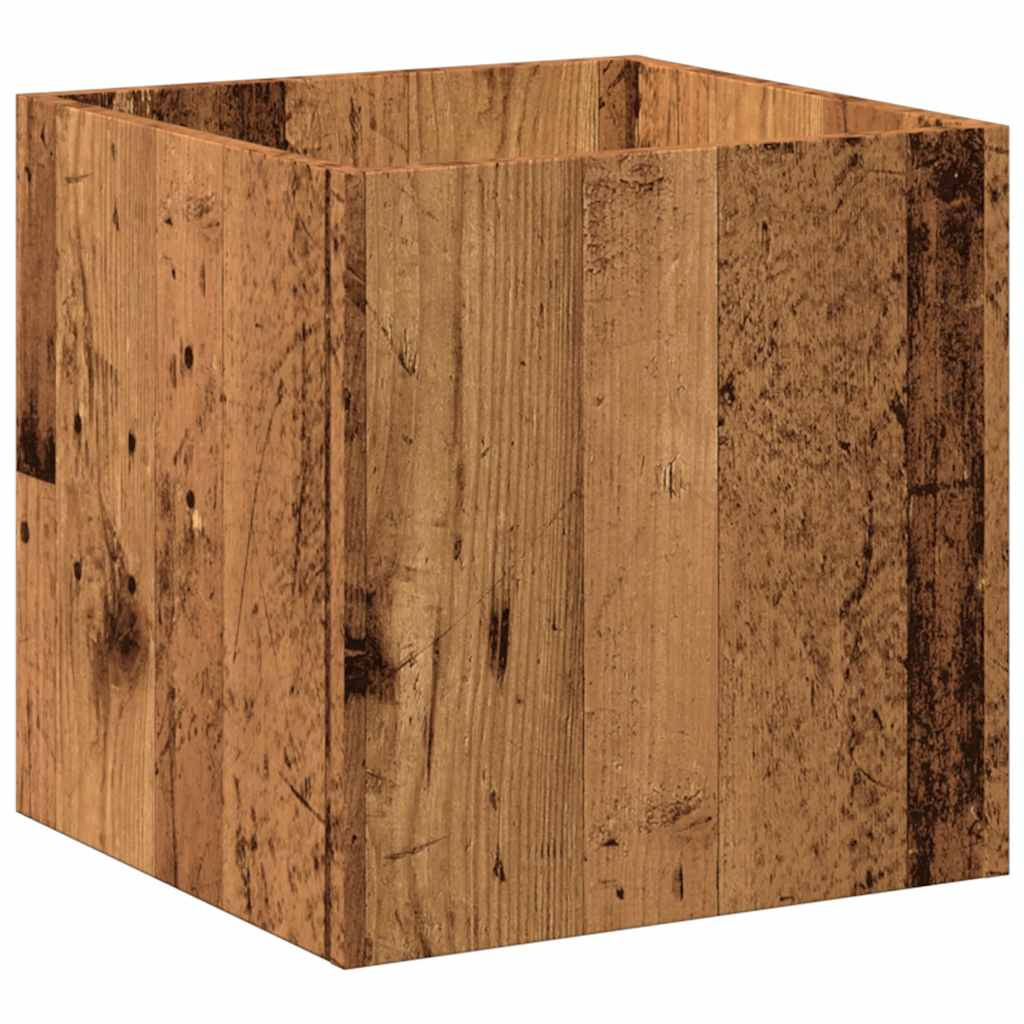 Planteringslåda gammalt trä 40x40x40 cm konstruerat trä