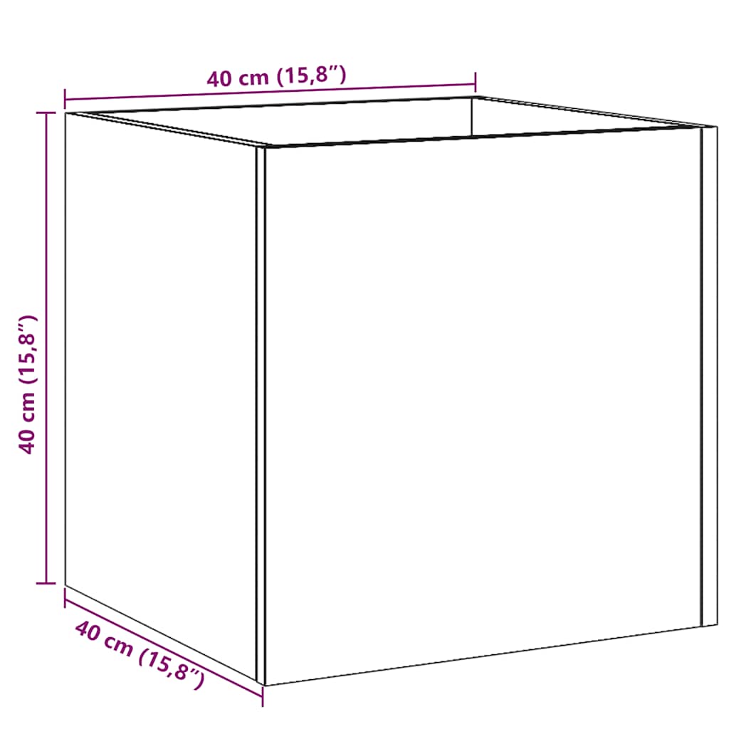 Planteringslåda gammalt trä 40x40x40 cm konstruerat trä