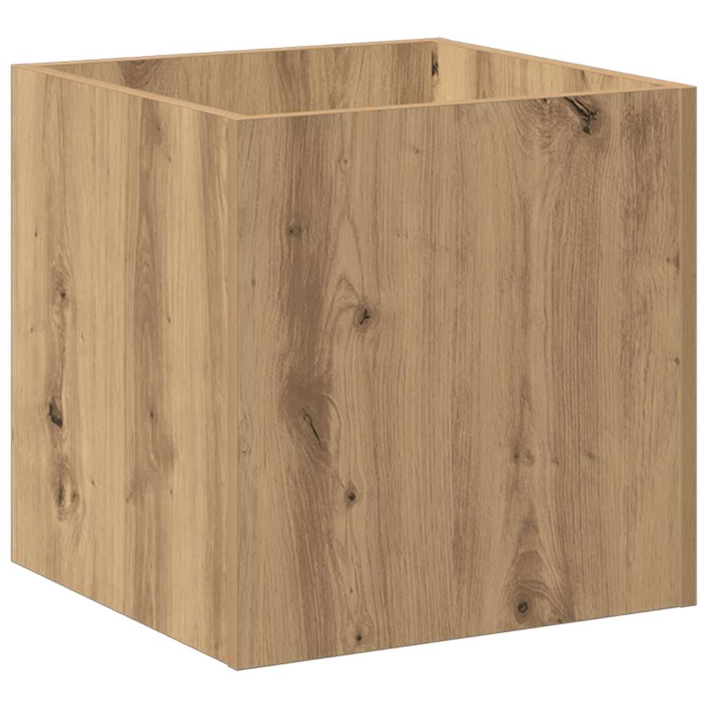 Planteringslåda hantverksmässig ek 40x40x40 cm konstruerat trä