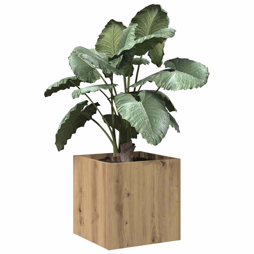 Planteringslåda hantverksmässig ek 40x40x40 cm konstruerat trä