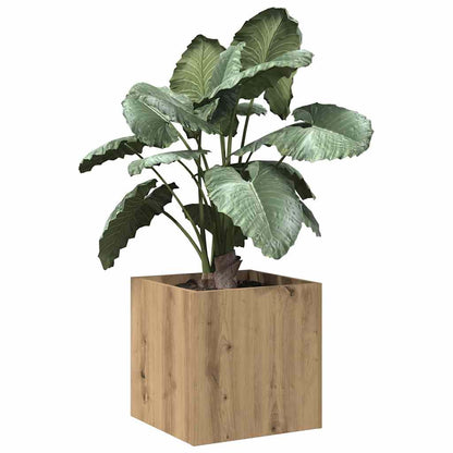 Planteringslåda hantverksmässig ek 40x40x40 cm konstruerat trä