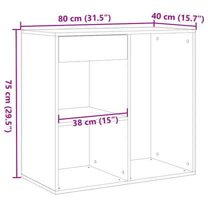 Kosmetiskt skåp gammalt trä 80x40x75 cm konstruerat trä