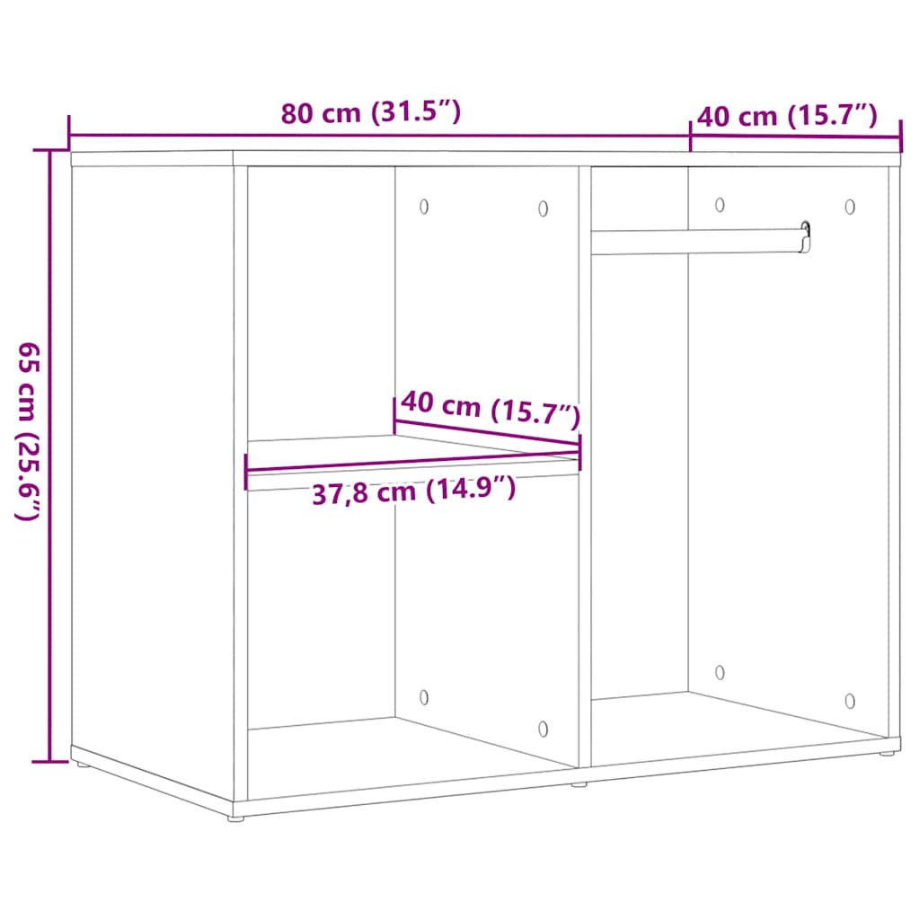 Förklädesskåp gammalt trä 80x40x65 cm konstruerat trä