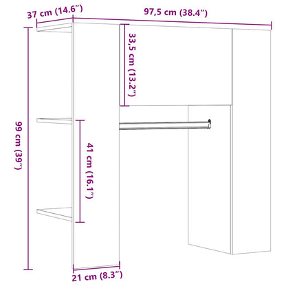 Hallskåp åldrat trä 97,5x37x99 cm konstruerat trä