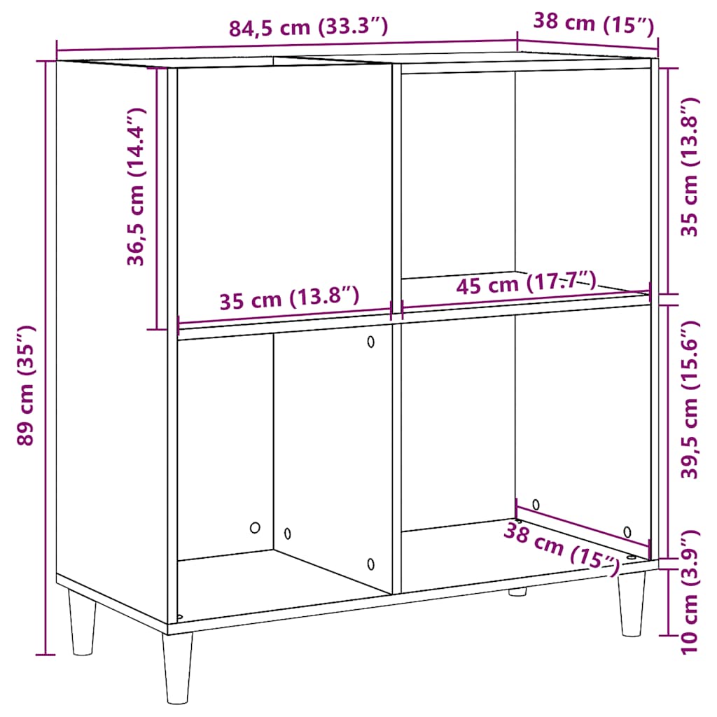 Stereobänk artisan ek 84,5x38x89 cm konstruerat trä