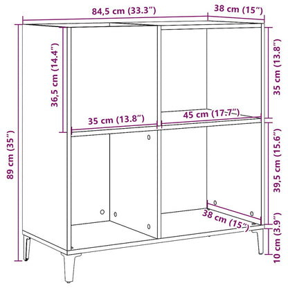 Stereobänk åldrat trä 84,5x38x89 cm konstruerat trä