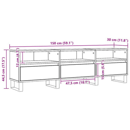 Tv-bänk artisan ek 150x30x44,5 cm konstruerat trä