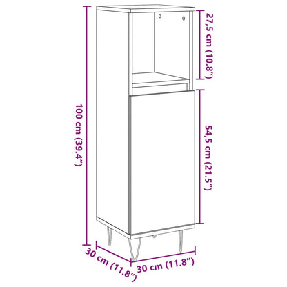 Badrumsskåp ek 30x30x100 cm konstruerat trä