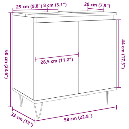 Badrumsskåp artisan ek 58x33x60 cm konstruerat trä