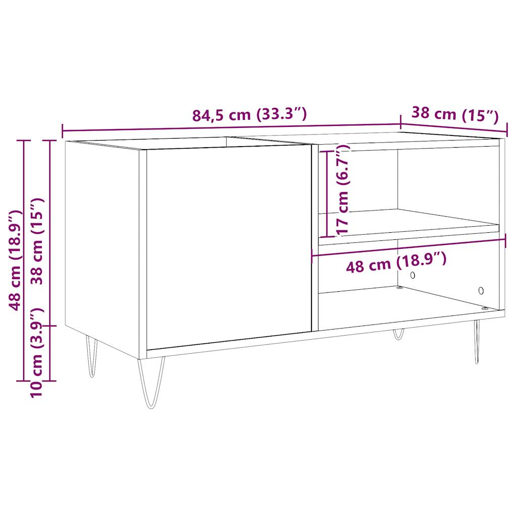 Stereobänk artisan ek 84,5x38x48 cm konstruerat trä