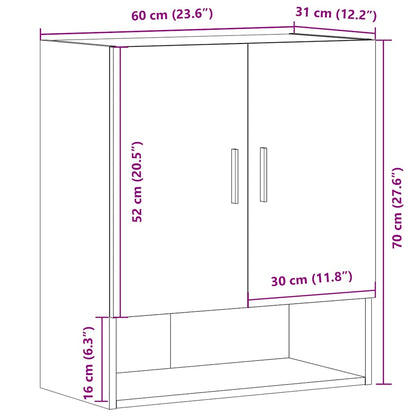 Väggskåp artisan ek 60x31x70 cm konstruerat trä