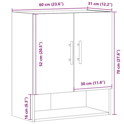 Väggskåp artisan ek 60x31x70 cm konstruerat trä