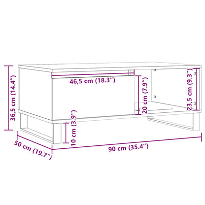 Soffbord artisan ek 90x50x36,5 cm konstruerat trä