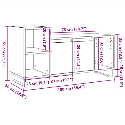 TV-skåp åldrat trä 100x35x55 cm konstruerat trä