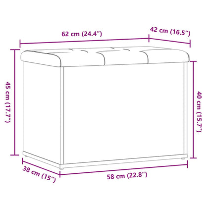 Förvaringsbänk hantverksmässig ek 62x42x45 cm konstruerat trä