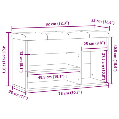 Skobänk gammalt trä 82x32x45,5 cm konstruerat trä