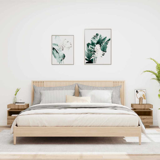 Sängbord med LED-belysning 2 st artisan ek 40x39x48,5 cm