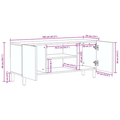 Tv-bänk svart 105x33x46 cm konstruerat trä