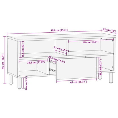 Tv-bänk svart 100x33x46 cm konstruerat trä