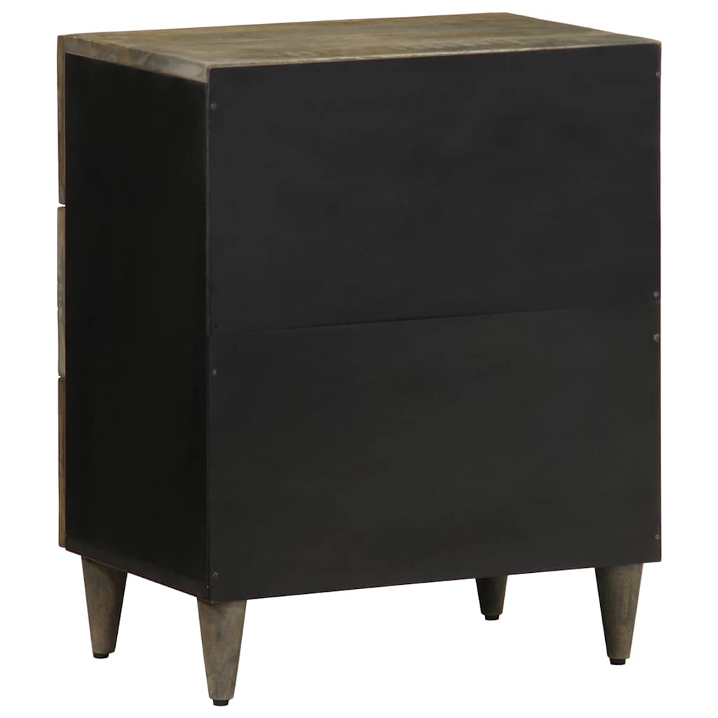 Sängbord ljusgrått 50x33x60 cm massivt trä mango