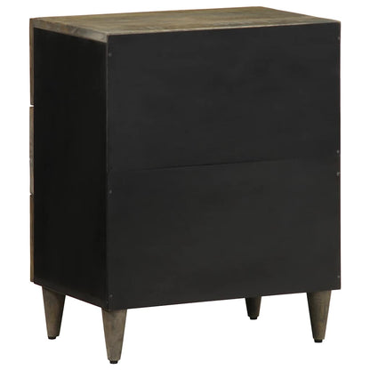 Sängbord ljusgrått 50x33x60 cm massivt trä mango