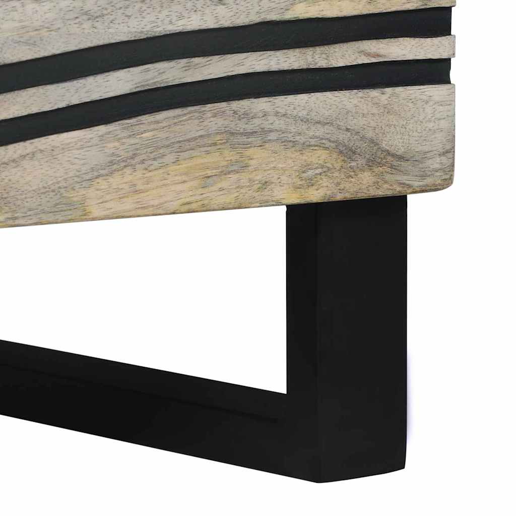 Nattduksbord med låda 2 pcs Vit och svart 40 x 33 x 46 cm