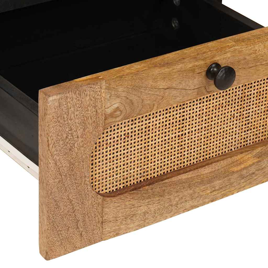 Nattduksbord 2 pcs Naturfärg 40 x 33 x 46 cm Massivt mangoträ