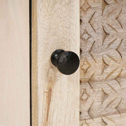 Nattduksbord 2 pcs Beige 40 x 33 x 46 cm Massivt akaciaträ