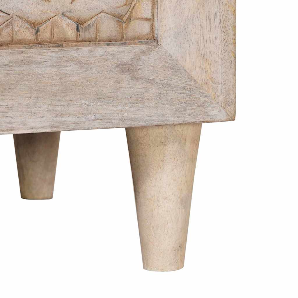 Nattduksbord med låda Beige 50 x 33 x 62 cm Massivt akaciaträ