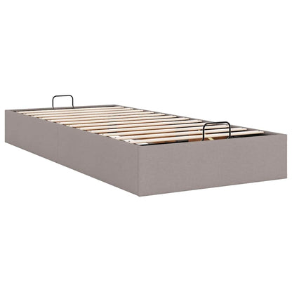 Ottoman sängram utan madrass taupe 90x200 cm tyg