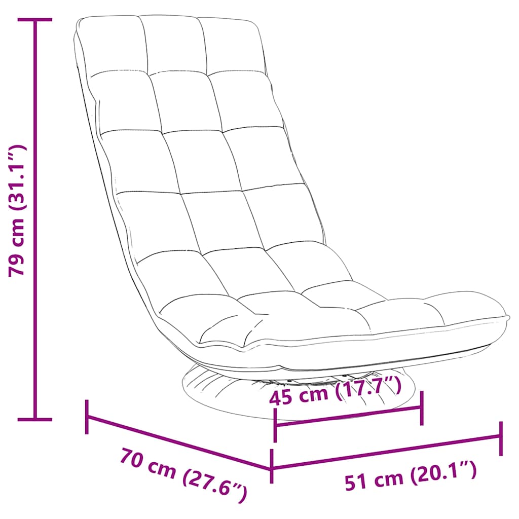 Snurrbar golvstol vit 70x51x79 cm tyg