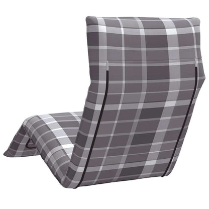 Hopfällbar solstol grå rutig 175x54x8,5 cm oxfordtyg