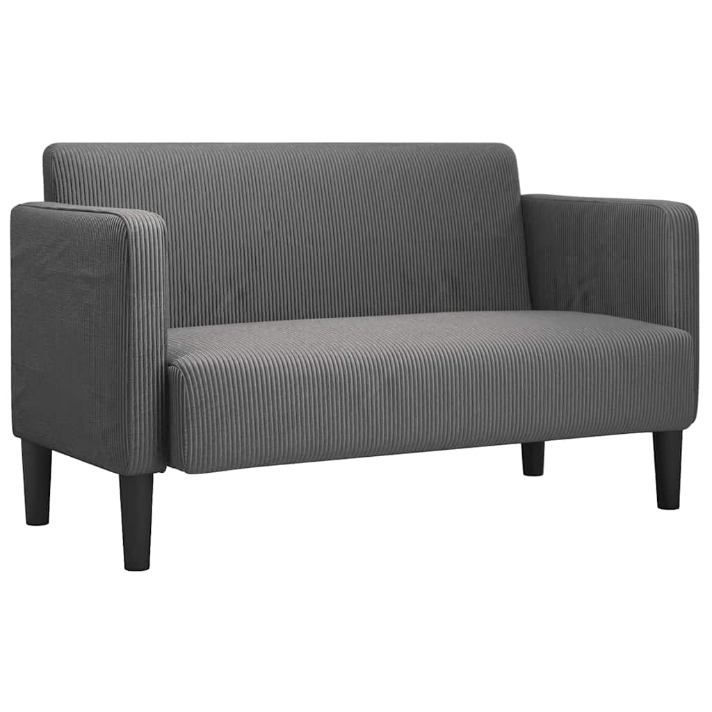 Loveseat soffa mörkgrå 109 cm manchestertyg