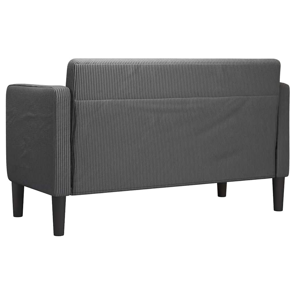 Loveseat soffa mörkgrå 109 cm manchestertyg