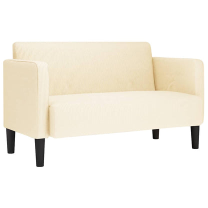 Loveseat soffa cremefärgad 109 cm manchestertyg