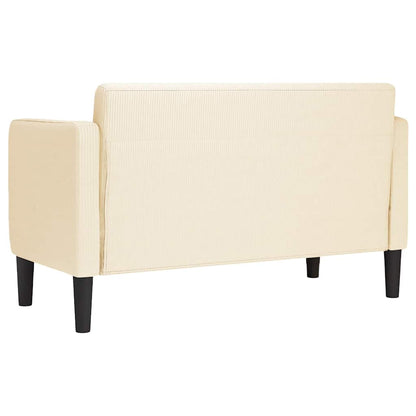 Loveseat soffa cremefärgad 109 cm manchestertyg