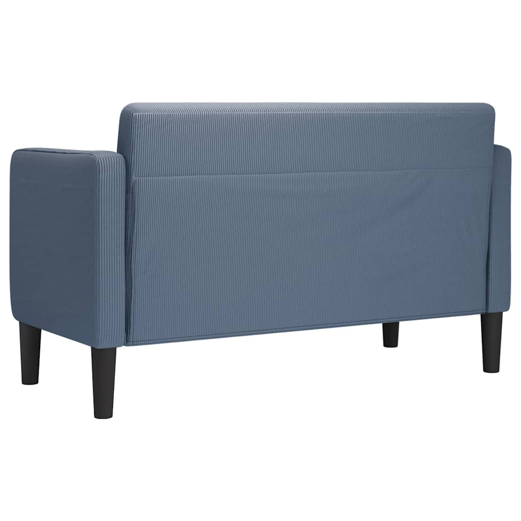 Loveseat soffa blå 109 cm manchestertyg