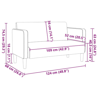 Loveseat soffa blå 109 cm manchestertyg