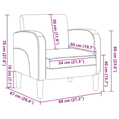 Soffstol med armstöd gräddvit 54 cm konstläder