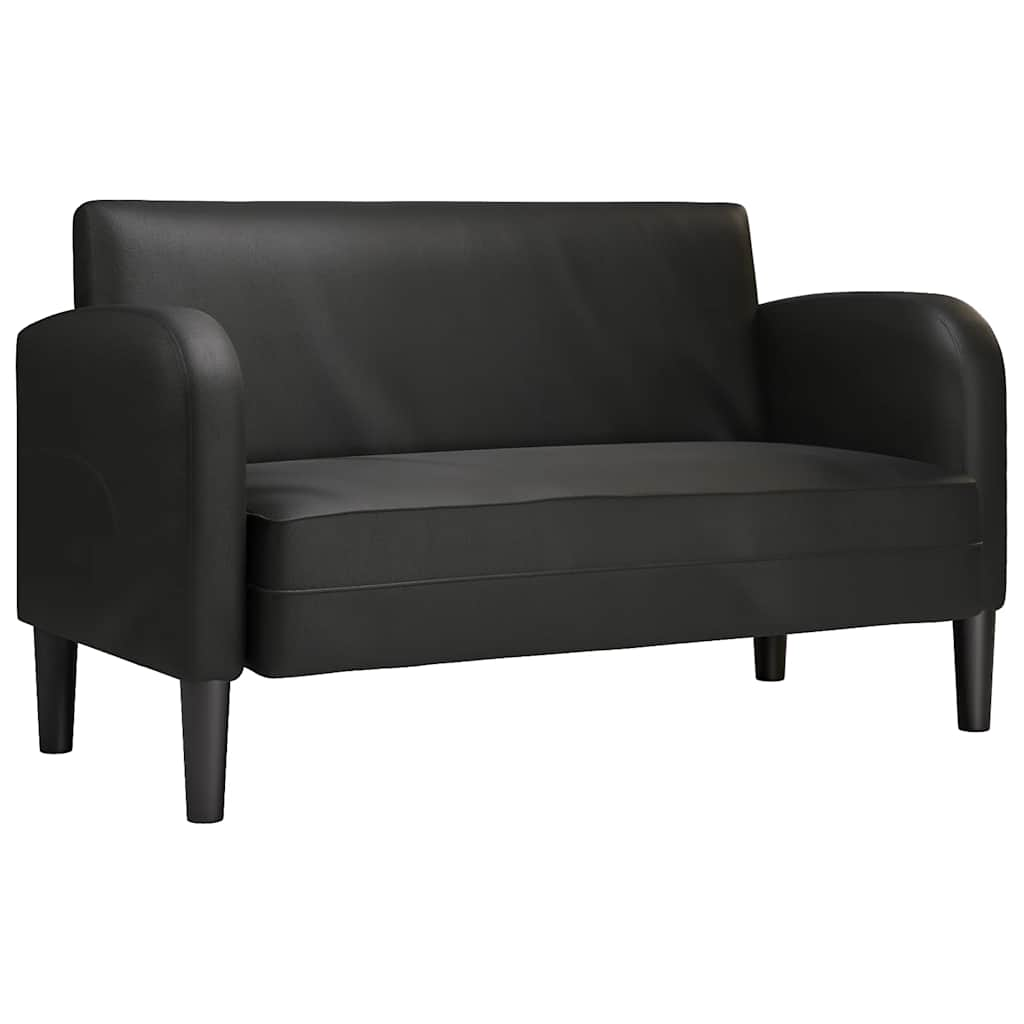 Loveseat soffa svart 110 cm konstläder