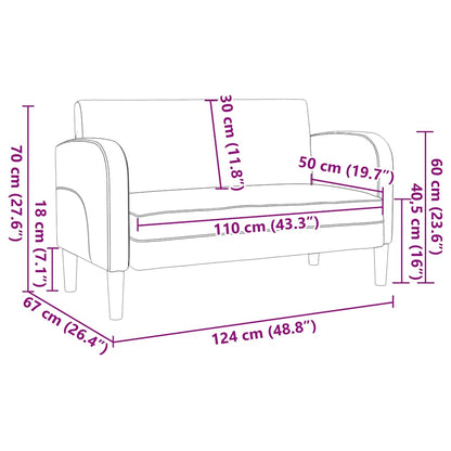 Loveseat soffa svart 110 cm konstläder