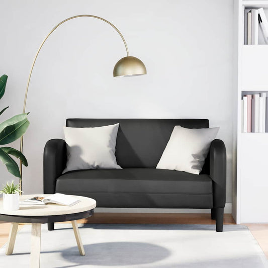 Loveseat soffa svart 110 cm konstläder