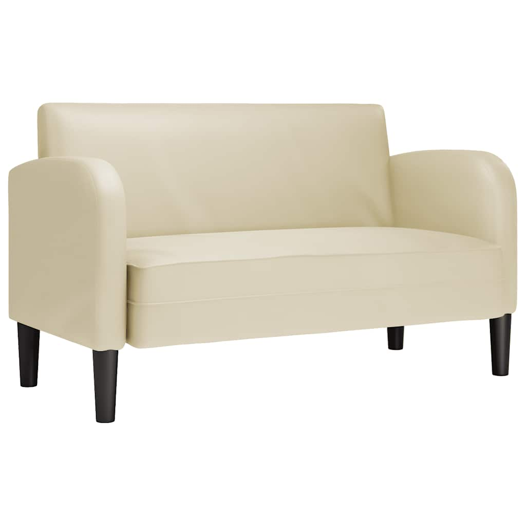 Loveseat soffa gräddvit 110 cm konstläder