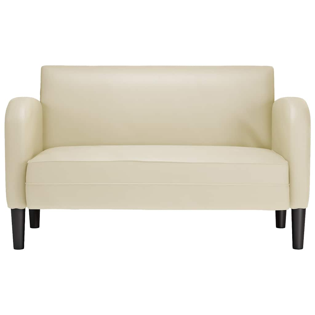 Loveseat soffa gräddvit 110 cm konstläder