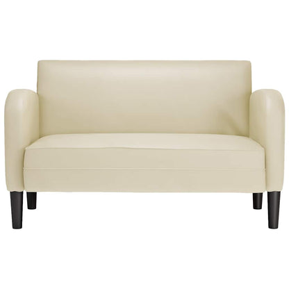 Loveseat soffa gräddvit 110 cm konstläder