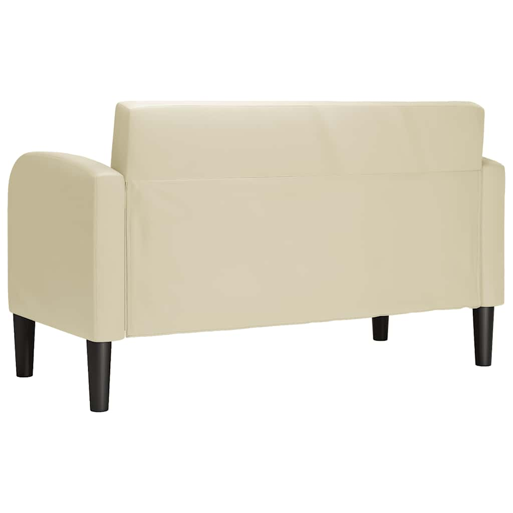 Loveseat soffa gräddvit 110 cm konstläder