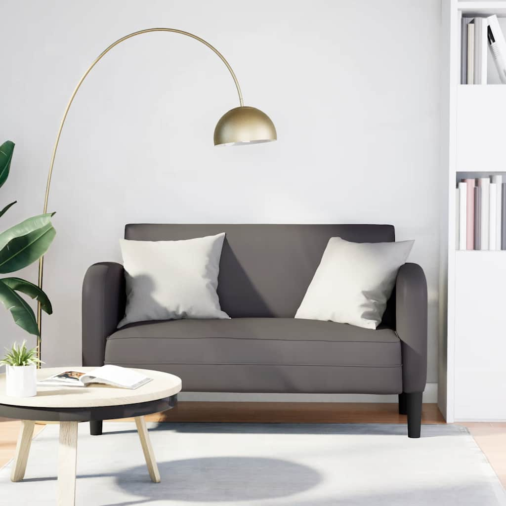 Loveseat soffa grå 110 cm konstläder