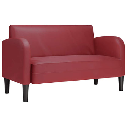 Loveseat soffa vinröd 110 cm konstläder