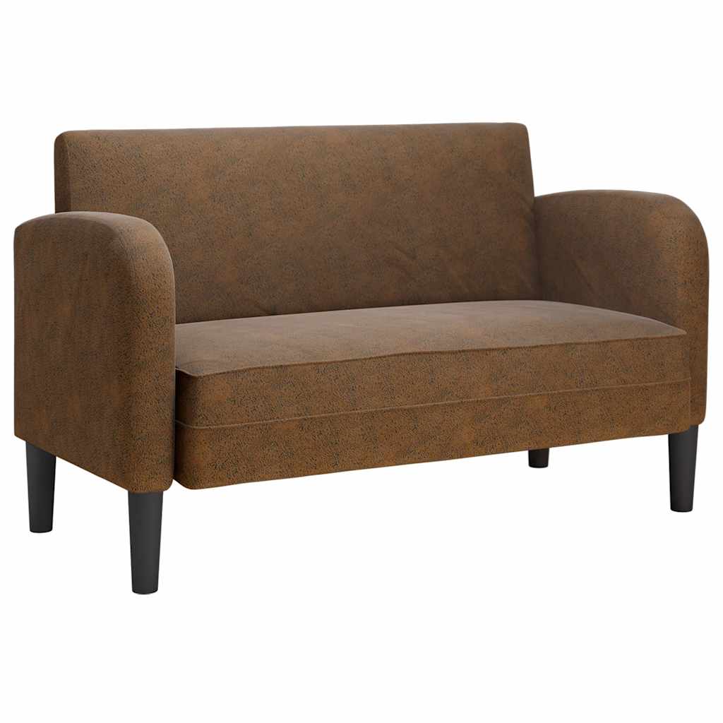 Loveseat soffa brun 110 cm konstläder